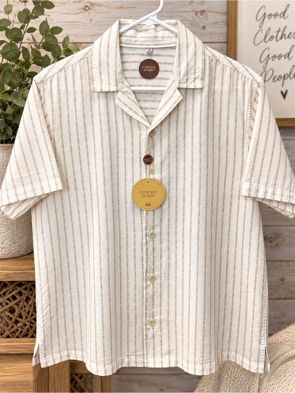 NWT Common People Harris Linen Blend Shirt Men’s Small $198 MSRP